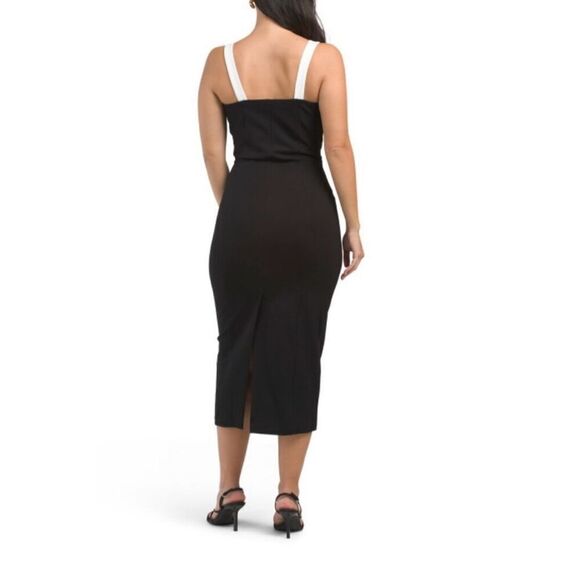 Christian Lacroix Sleeveless Tank‎ Peek-A-Boo Midi Dress Black Size M - Picture 2 of 12